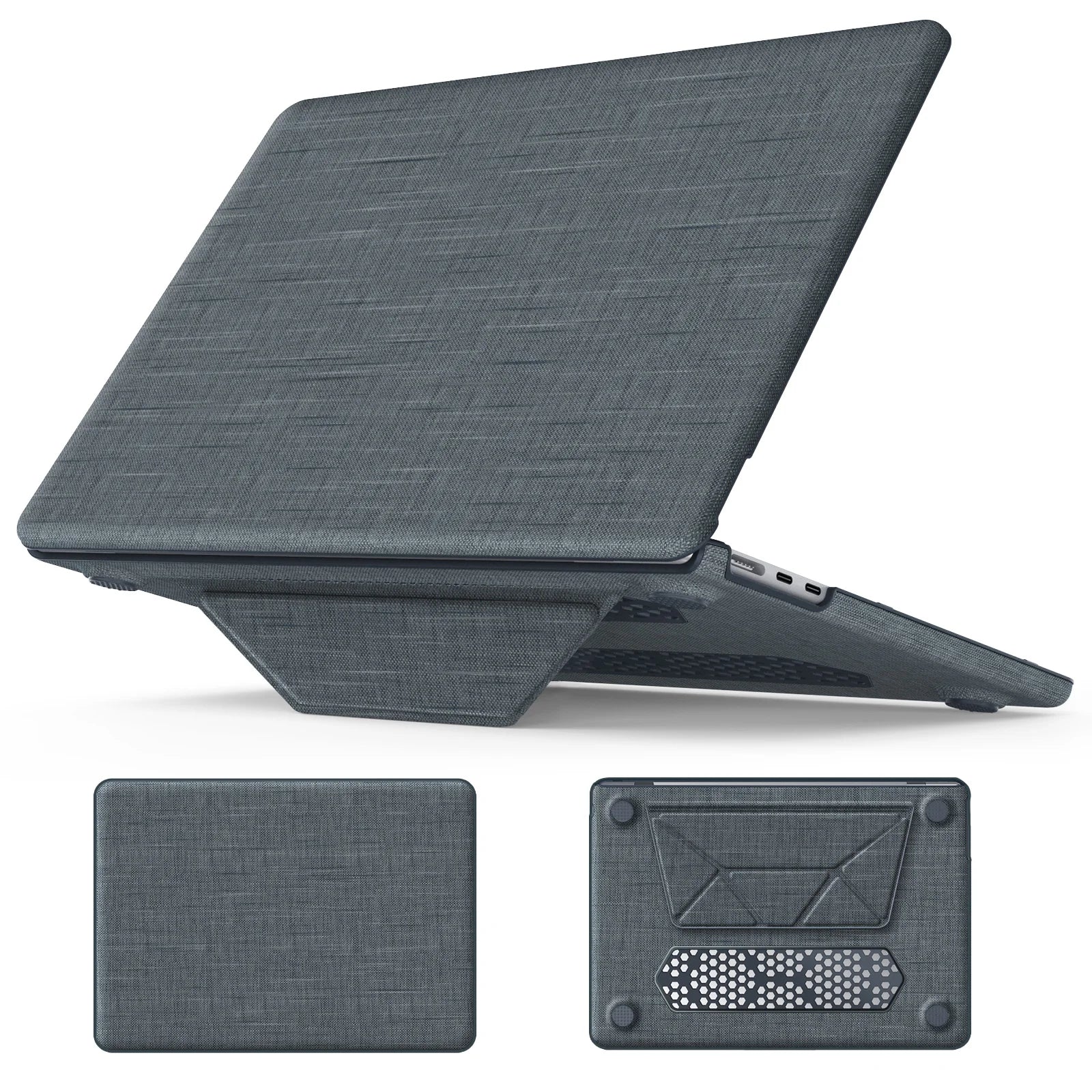 HKM-792531 Purple Fabric Laptop Protective Case for MacBook Air 13.6-inch (M2 A2681 / M3 A3113)