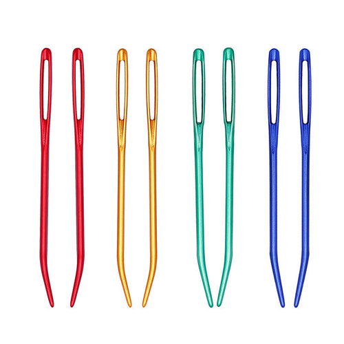HKM-792659 Knitting Needles Set - Multi-Color 70mm Big Eye Elbow Metal Yarn Needles for Hand Knitting