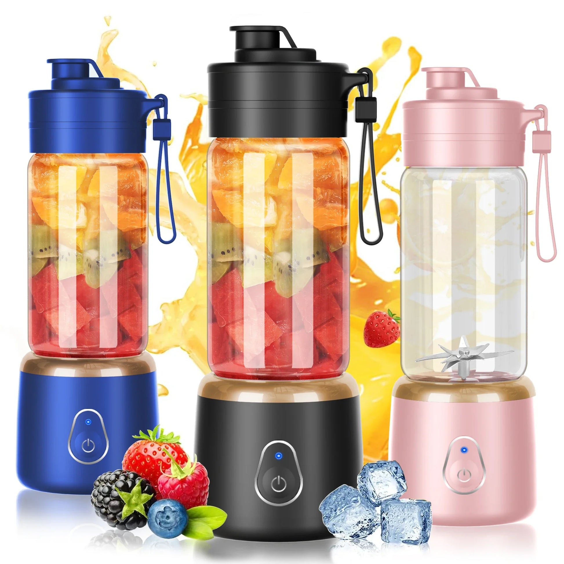HKM-792723 Portable Wireless USB Rechargeable Mini Handheld Orange Juice Extractor and Blender