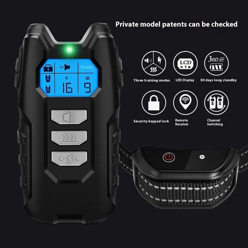 HKM-7928381 Intelligent Remote Control Bark Stopper Training Collar for Dogs and Cats - All-Season Use
