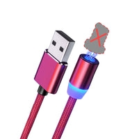 HKM-792851 3-in-1 Magnetic Data Cable for Fast Charging - USB, 8PIN, Micro USB & TYPE-C, 1m & 2m Lengths Available