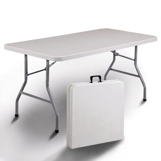 HKM-792851 6ft Rectangular Plastic Foldable Outdoor Table for Camping, BBQ, and Picnics