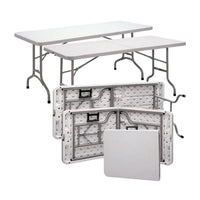 HKM-792851 6ft Rectangular Plastic Foldable Outdoor Table for Camping, BBQ, and Picnics