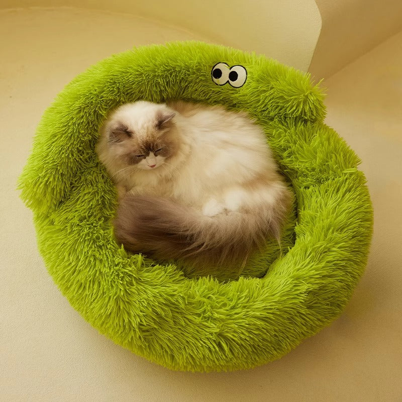 HKM-7929149 Warm and Cozy Nest for Cats and Small Dogs, All-Season Pet Bed, Easy to Clean Teddy Mat