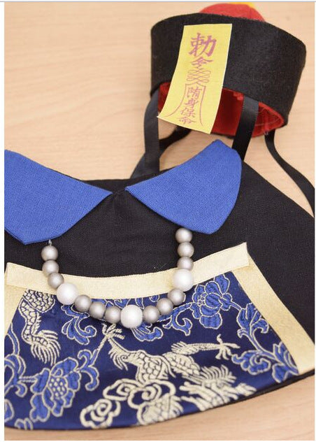 HKM-7929277 Handsome and Funny Cat Bib in Zombie and Duke Suit Designs - Polyester Material, Sizes S and L