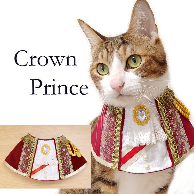 HKM-7929277 Handsome and Funny Cat Bib in Zombie and Duke Suit Designs - Polyester Material, Sizes S and L