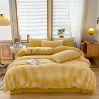 HKM-792979 Pure Cotton Four-Piece Geometric Quilt Cover Set for Beds 1.5m, 1.8m, and 2.0m