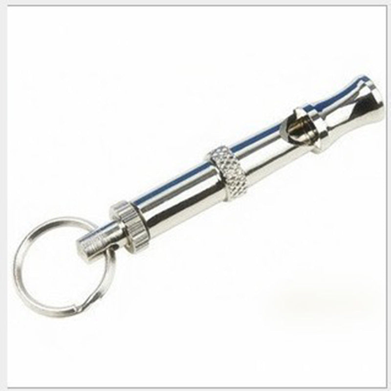 HKM-7929917 Silver Brass Dog Training Whistle with Durable Nickel Plating - 6.5CM Total Length