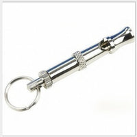 HKM-7929917 Silver Brass Dog Training Whistle with Durable Nickel Plating - 6.5CM Total Length