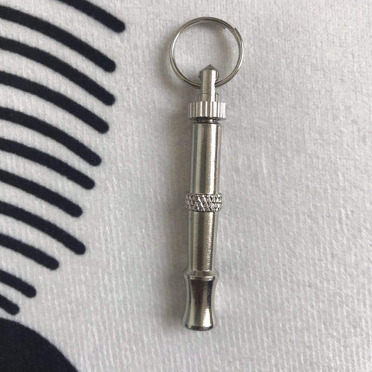 HKM-7929917 Silver Brass Dog Training Whistle with Durable Nickel Plating - 6.5CM Total Length