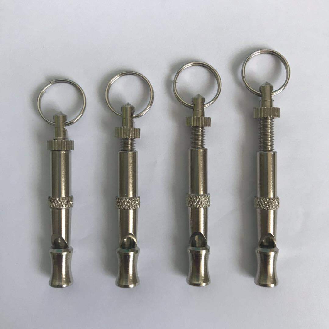 HKM-7929917 Silver Brass Dog Training Whistle with Durable Nickel Plating - 6.5CM Total Length