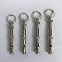HKM-7929917 Silver Brass Dog Training Whistle with Durable Nickel Plating - 6.5CM Total Length