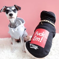 HKM-7930173 Hooded Cotton Summer Vest for Dogs & Cats, Available in Black or Grey, Sizes XS to XXL