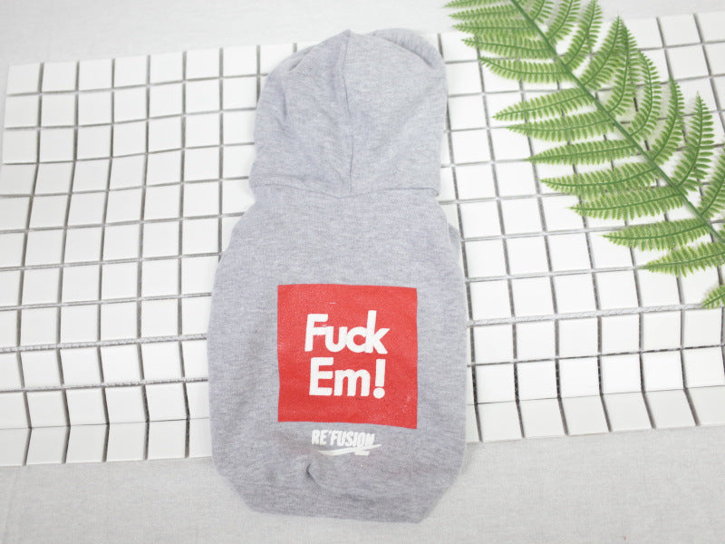 HKM-7930173 Hooded Cotton Summer Vest for Dogs & Cats, Available in Black or Grey, Sizes XS to XXL