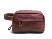 HKM-793043 Retro Waterproof Canvas Travel Toiletry Bag - Large Capacity Handheld Makeup Storage Bag