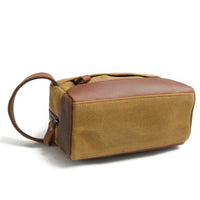 HKM-793043 Retro Waterproof Canvas Travel Toiletry Bag - Large Capacity Handheld Makeup Storage Bag