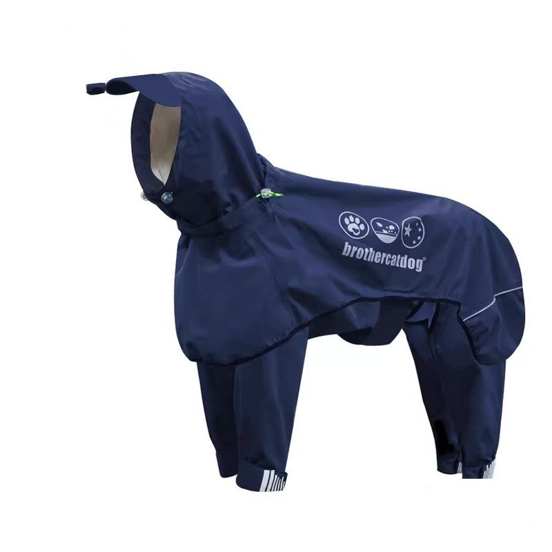 HKM-7930685 Adjustable All-Inclusive Raincoat for Medium to Large Dogs - Four-Legged Hooded Poncho in Multiple Colors