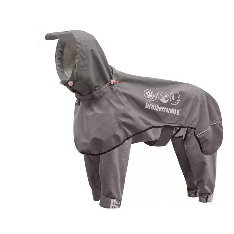 HKM-7930685 Adjustable All-Inclusive Raincoat for Medium to Large Dogs - Four-Legged Hooded Poncho in Multiple Colors