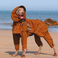 HKM-7930685 Adjustable All-Inclusive Raincoat for Medium to Large Dogs - Four-Legged Hooded Poncho in Multiple Colors