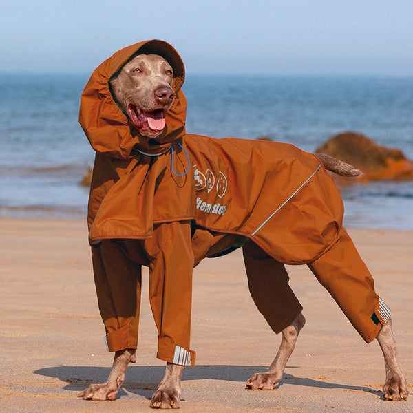 HKM-7930685 Adjustable All-Inclusive Raincoat for Medium to Large Dogs - Four-Legged Hooded Poncho in Multiple Colors