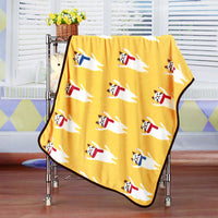 HKM-7931709 Cartoon Animal Print Flannel Coral Fleece Blanket for Pets - 100x75cm