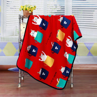 HKM-7931709 Cartoon Animal Print Flannel Coral Fleece Blanket for Pets - 100x75cm