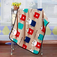 HKM-7931709 Cartoon Animal Print Flannel Coral Fleece Blanket for Pets - 100x75cm