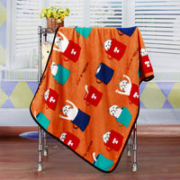 HKM-7931709 Cartoon Animal Print Flannel Coral Fleece Blanket for Pets - 100x75cm