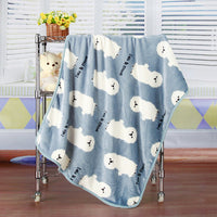 HKM-7931709 Cartoon Animal Print Flannel Coral Fleece Blanket for Pets - 100x75cm