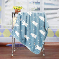 HKM-7931709 Cartoon Animal Print Flannel Coral Fleece Blanket for Pets - 100x75cm