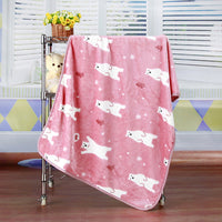 HKM-7931709 Cartoon Animal Print Flannel Coral Fleece Blanket for Pets - 100x75cm
