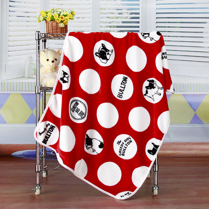 HKM-7931709 Cartoon Animal Print Flannel Coral Fleece Blanket for Pets - 100x75cm