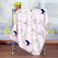 HKM-7931709 Cartoon Animal Print Flannel Coral Fleece Blanket for Pets - 100x75cm