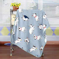 HKM-7931709 Cartoon Animal Print Flannel Coral Fleece Blanket for Pets - 100x75cm