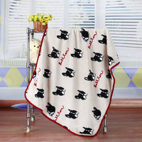 HKM-7931709 Cartoon Animal Print Flannel Coral Fleece Blanket for Pets - 100x75cm