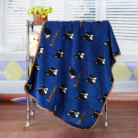 HKM-7931709 Cartoon Animal Print Flannel Coral Fleece Blanket for Pets - 100x75cm