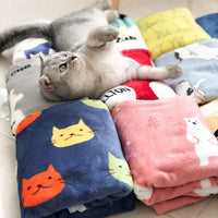HKM-7931709 Cartoon Animal Print Flannel Coral Fleece Blanket for Pets - 100x75cm
