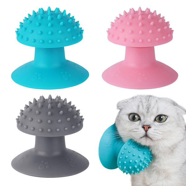 HKM-7932349 Self-Grooming Cat Brush and Massager for Long and Short Fur with Cat Mint Attachment