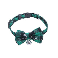HKM-7932861 Plaid Bow Tie Collar for Small Dogs and Cats - Christmas Design with Quick Release and Bell