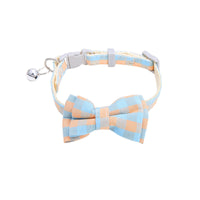 HKM-7932861 Plaid Bow Tie Collar for Small Dogs and Cats - Christmas Design with Quick Release and Bell