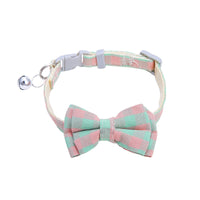 HKM-7932861 Plaid Bow Tie Collar for Small Dogs and Cats - Christmas Design with Quick Release and Bell
