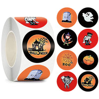 HKM-793299 Happy Halloween Decorative Sticker Labels - 500 Rolls of Fun Animal Designs, 1.5 inches, Paper Material