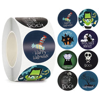 HKM-793299 Happy Halloween Decorative Sticker Labels - 500 Rolls of Fun Animal Designs, 1.5 inches, Paper Material
