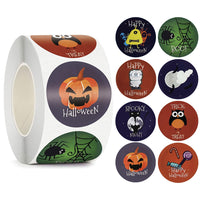 HKM-793299 Happy Halloween Decorative Sticker Labels - 500 Rolls of Fun Animal Designs, 1.5 inches, Paper Material