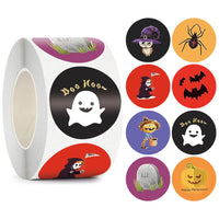 HKM-793299 Happy Halloween Decorative Sticker Labels - 500 Rolls of Fun Animal Designs, 1.5 inches, Paper Material