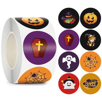 HKM-793299 Happy Halloween Decorative Sticker Labels - 500 Rolls of Fun Animal Designs, 1.5 inches, Paper Material