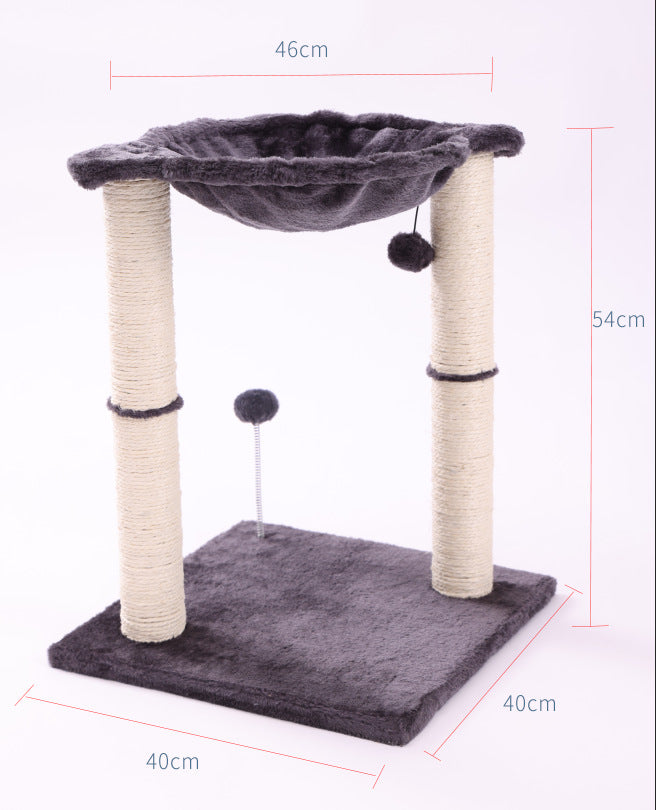 HKM-7934141 Cat Scratching Post with Integrated Nest - E1 Wooden, 40x40x54cm, Simple Design