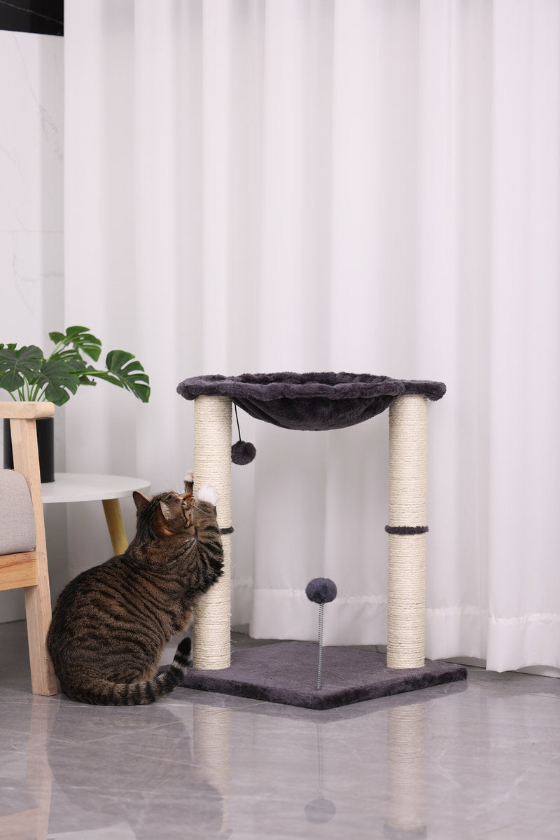 HKM-7934141 Cat Scratching Post with Integrated Nest - E1 Wooden, 40x40x54cm, Simple Design