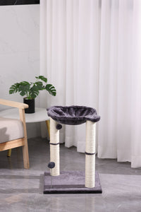 HKM-7934141 Cat Scratching Post with Integrated Nest - E1 Wooden, 40x40x54cm, Simple Design