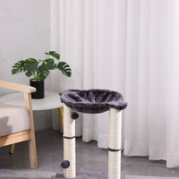 HKM-7934141 Cat Scratching Post with Integrated Nest - E1 Wooden, 40x40x54cm, Simple Design